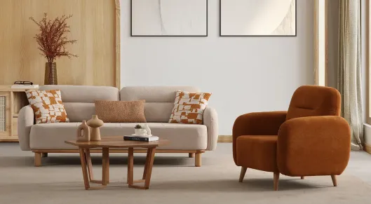 Product img 2, Prada Ahşap Ayaklı Yataklı Koltuk Takımı